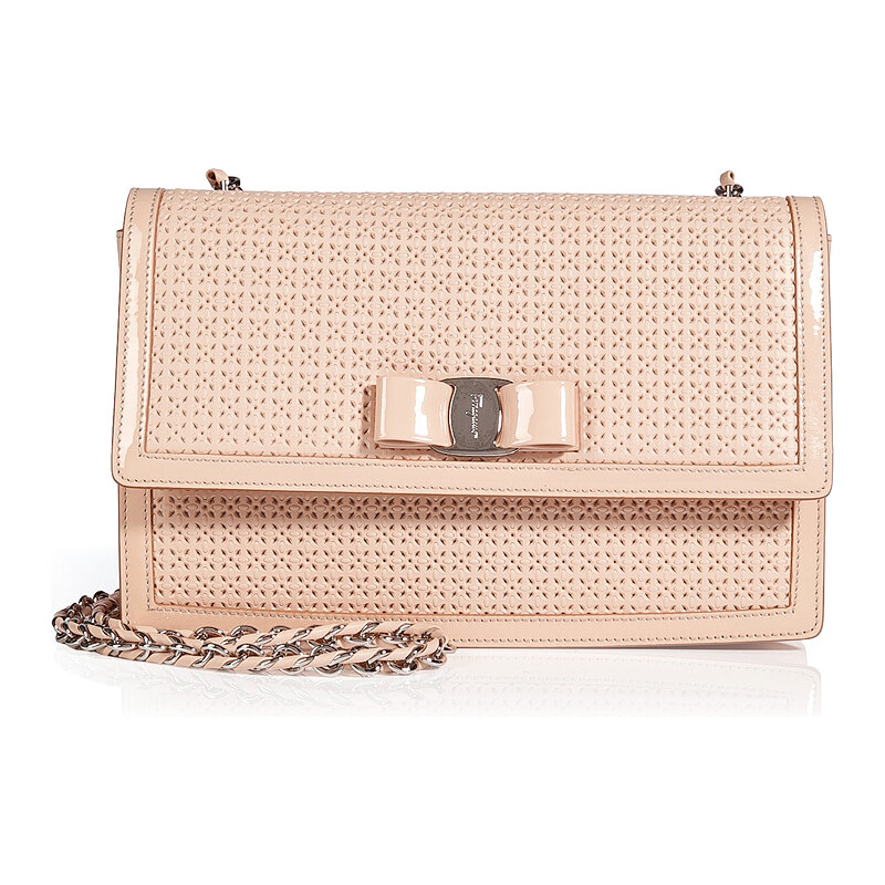 Salvatore Ferragamo Woven Leather Ginny Crossbody Bag