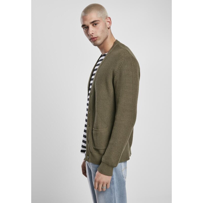 UC Men Boxy Cardigan olivový