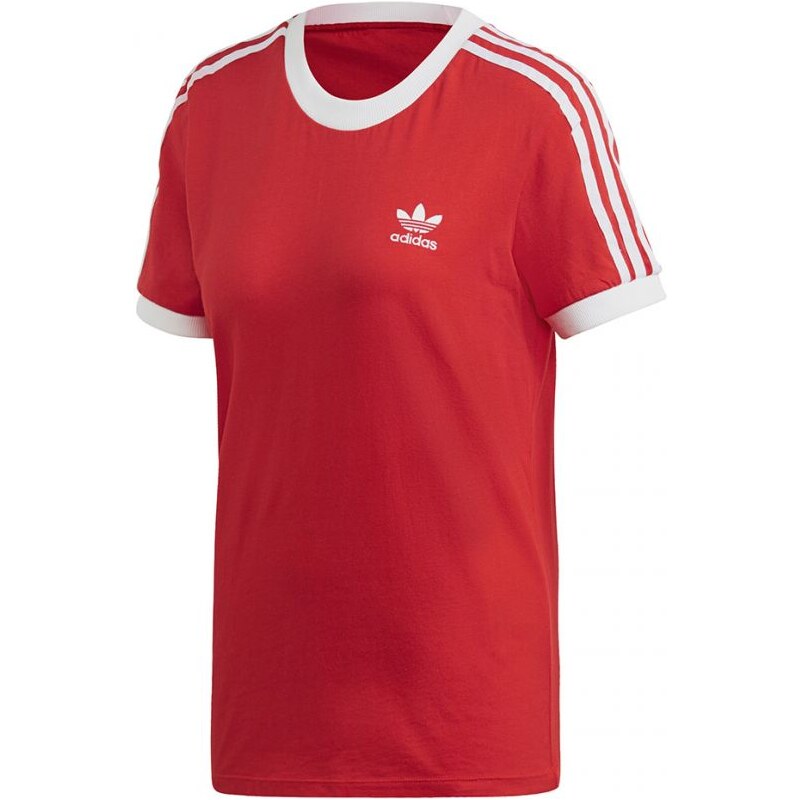 Adidas Dámské triko 3 Stripes červené - GLAMI.cz