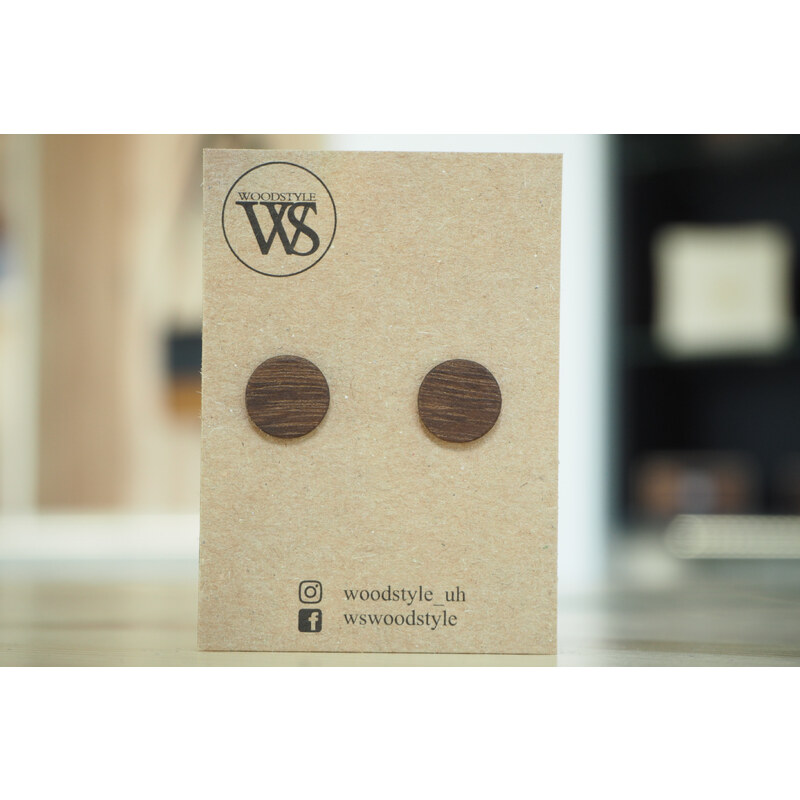 Wood Style Náušnice z dýhy Ořech 85586576