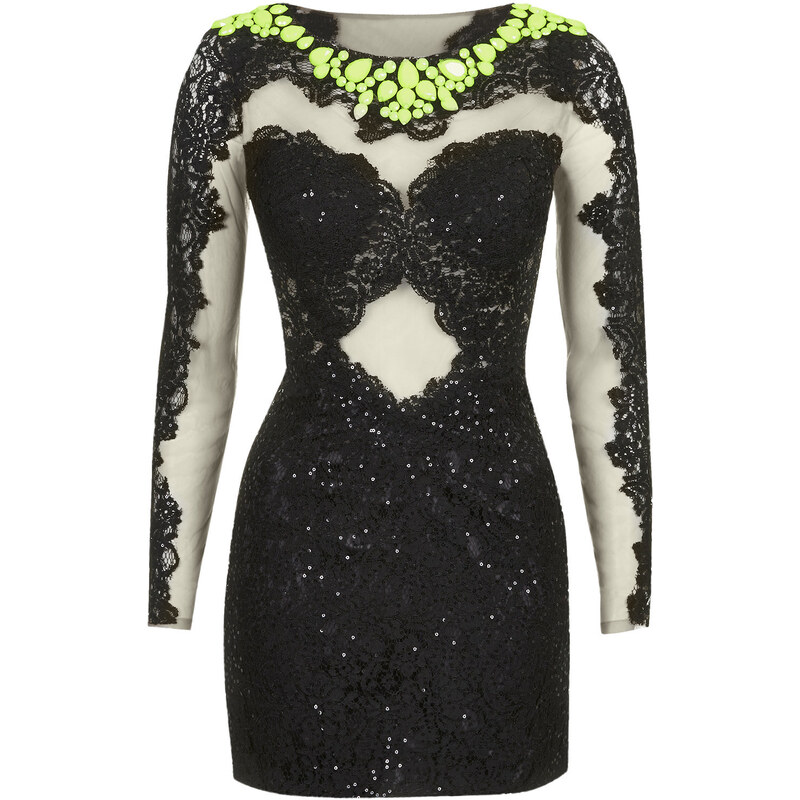 Topshop **Embellished & Aplique Lace Bodycon Dress by Opulence