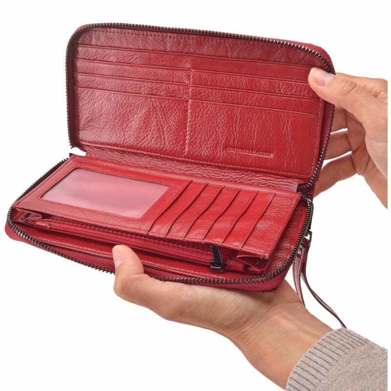 Dámská kožená peněženka Carmelo červená 2102 M CV