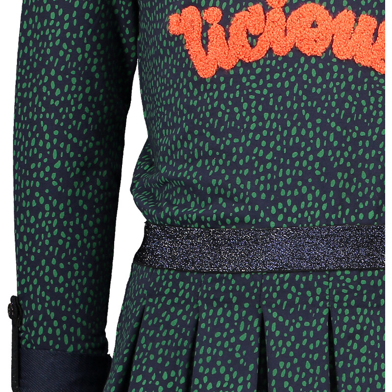 Dívčí šaty tmavé zelené rock NONOlicious