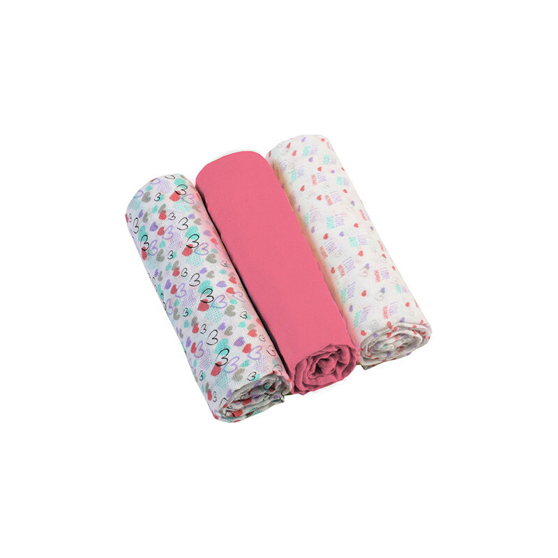 BabyOno Pleny mušelínové - Super soft 3ks - Ružové