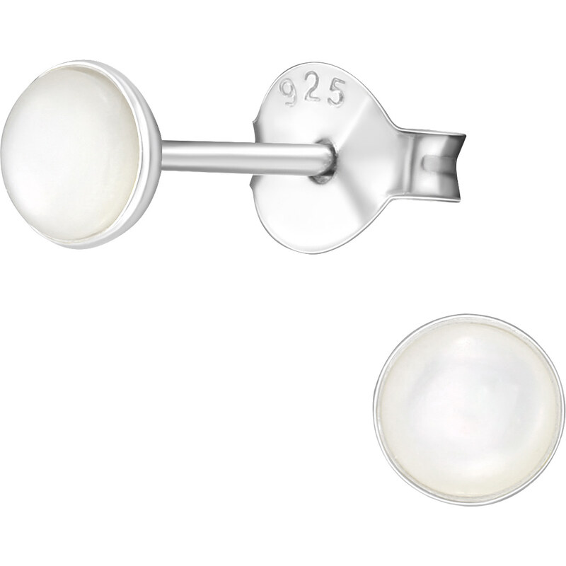 SYLVIENE Stříbrné náušnice White Shell 52569022