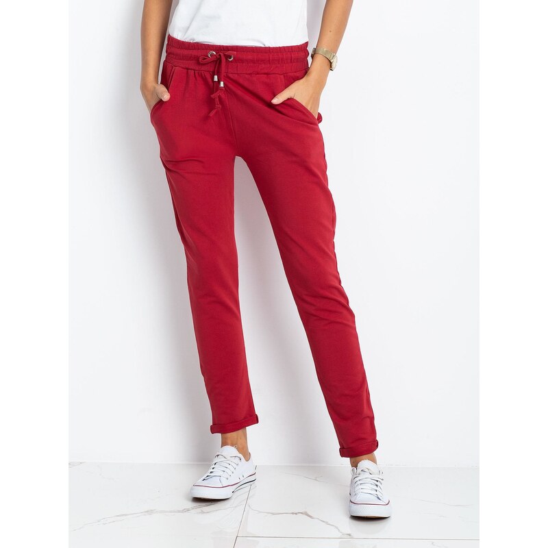 BASIC Feel Good Sweatpants-RV-DR-3698.09X-burgundy