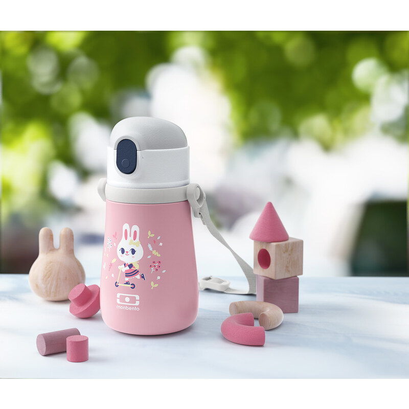 MonBento, Dětský termohrnek Stram Rose Bunny | růžový