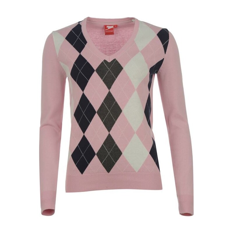 Slazenger Argyle Sweater dámské Pink 10 S