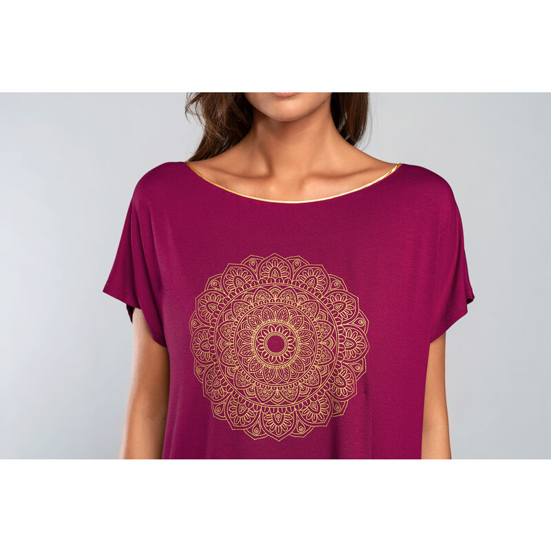 Dámská noční košile Italian Fashion Mandala vino