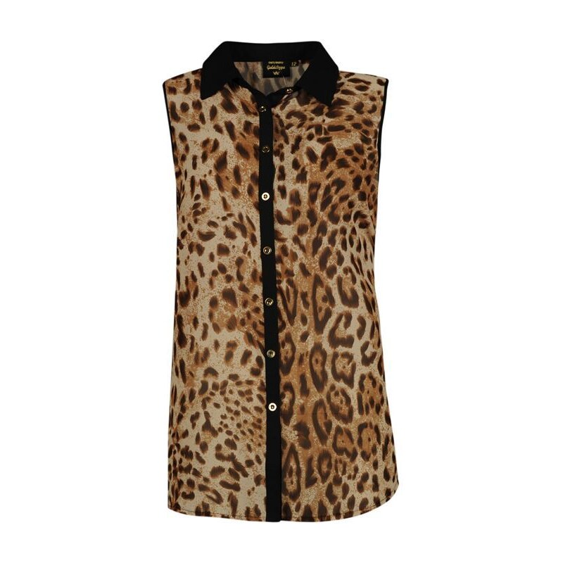 Košile dámská Golddigga Sleeveless All Over Print Leopard 8 (XS)