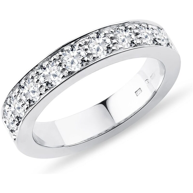 Luxusní prsten s diamanty v bílém zlatě KLENOTA K0640012