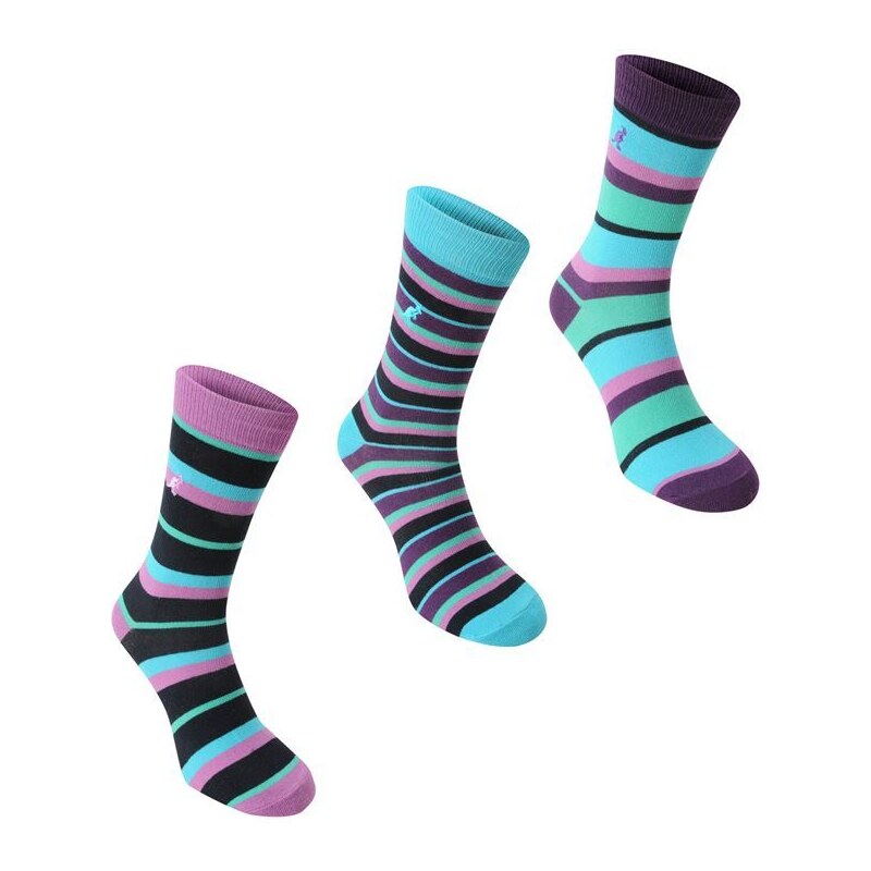 Kangol Formal Socks 3 Pack dámské Purple Stripe Dámské 4-8
