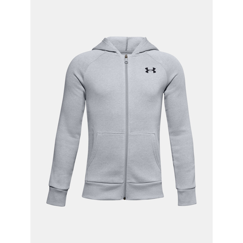 Mikina Under Armour RIVAL COTTON FZ HOODIE-GRY