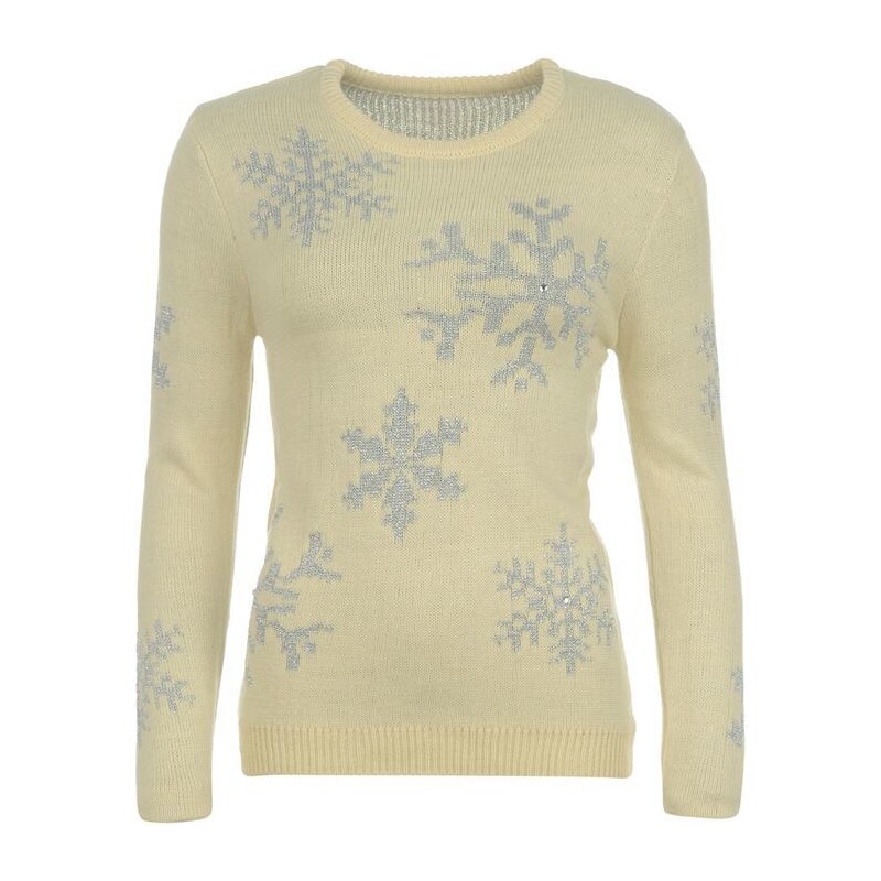 Star Xmas Fair Isle Knitted Sweatshirt dámské Cream/SilvFlake 8 (XS)