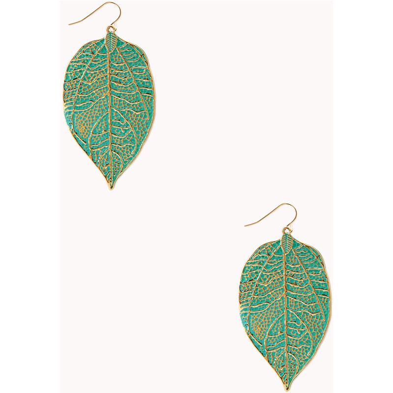 Forever 21 Down-To-Earth Leaf Drop Earrings