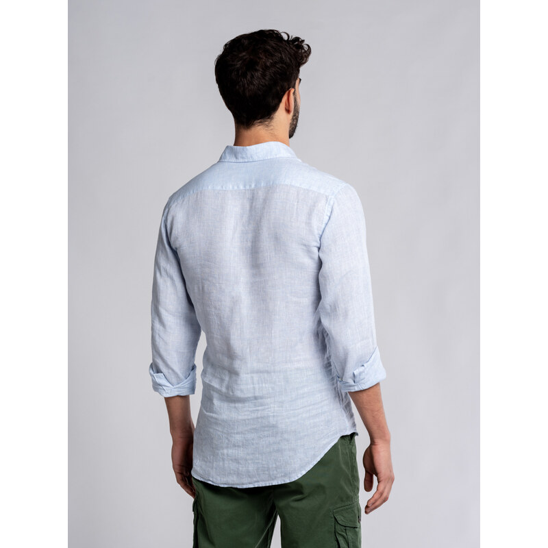 Panareha Men's Linen Popover Shirt MAMANUCA light blue