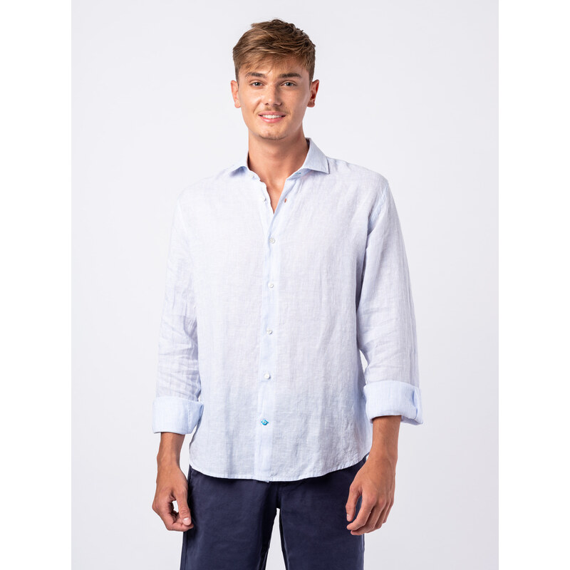 Panareha Men's Stripes Linen Shirt PHUKET light blue