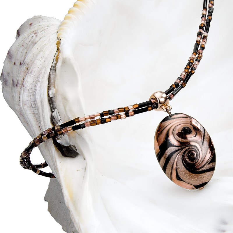Dámsky Luxusní náhrdelník s perlou Lampglas Evening Secrets