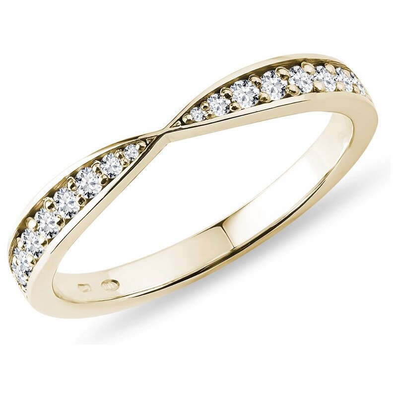 Diamantový snubní prstýnek ze žlutého 14k zlata KLENOTA K0125013