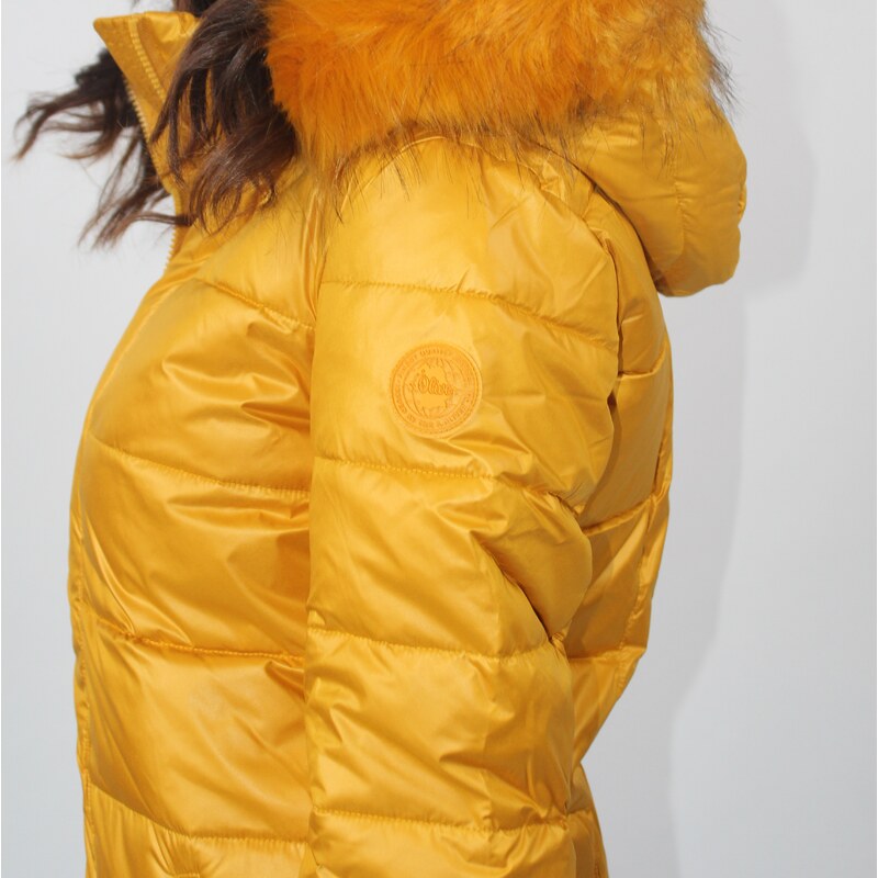 s.Oliver dámská prošívaná bunda s límcem žlutá
