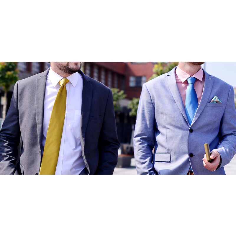 Pánská hedvábná kravata MONSI Line - žlutá