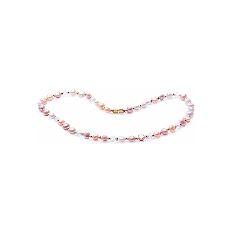 Nefertitis Luxusní perlový náhrdelník z vícebarevných perel a korálků ve Swarovski stylu - délka cca 42 cm
