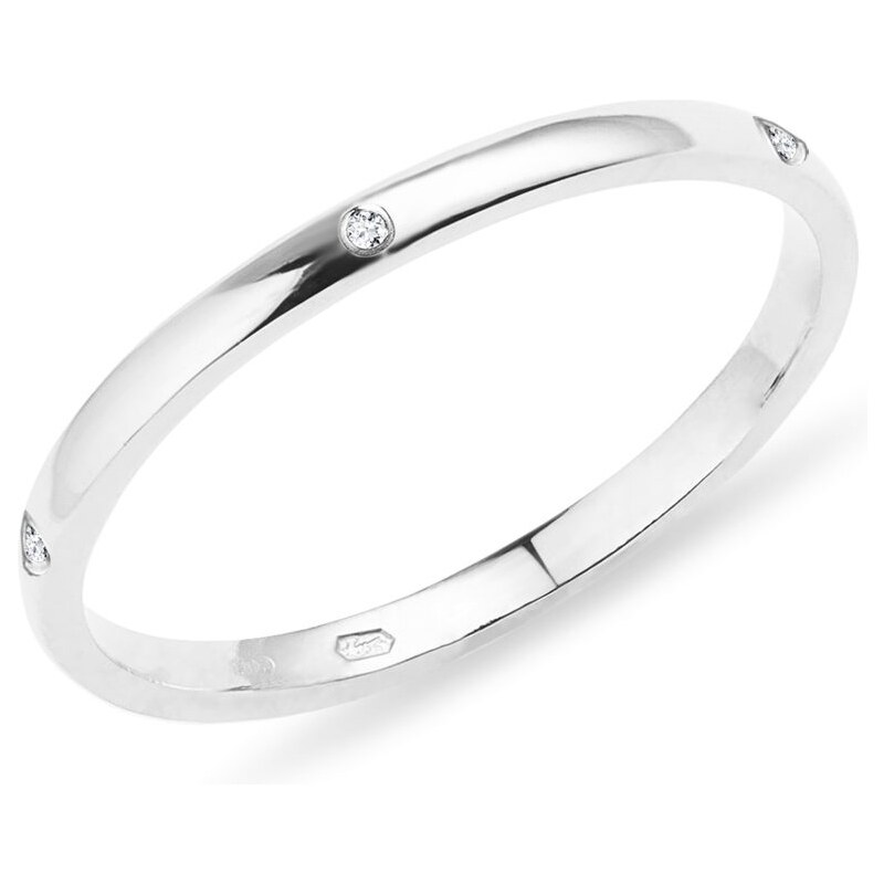 Prsten z bílého zlata s pěti diamanty KLENOTA X0897152L15