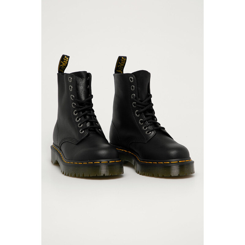 Kožené workery Dr. Martens 1460 Pascal Bex Pisa dámské, černá barva, na plochém podpatku, 26206001