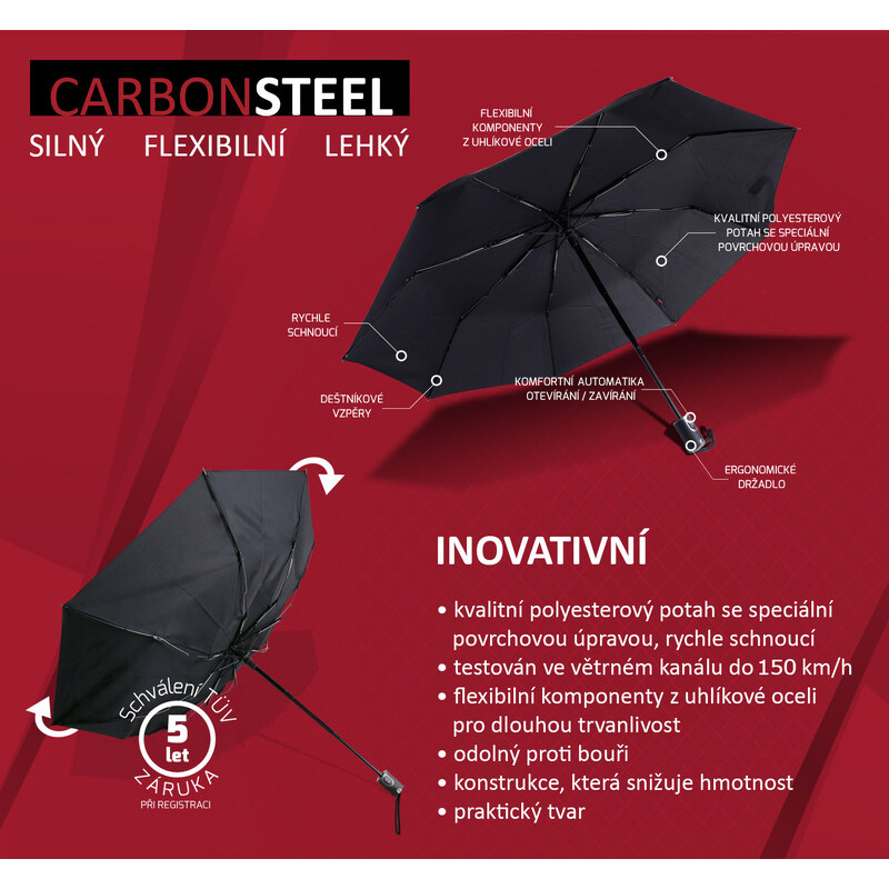 Doppler Magic Carbonsteel MARBLE - dámský plně automatický deštník zelená