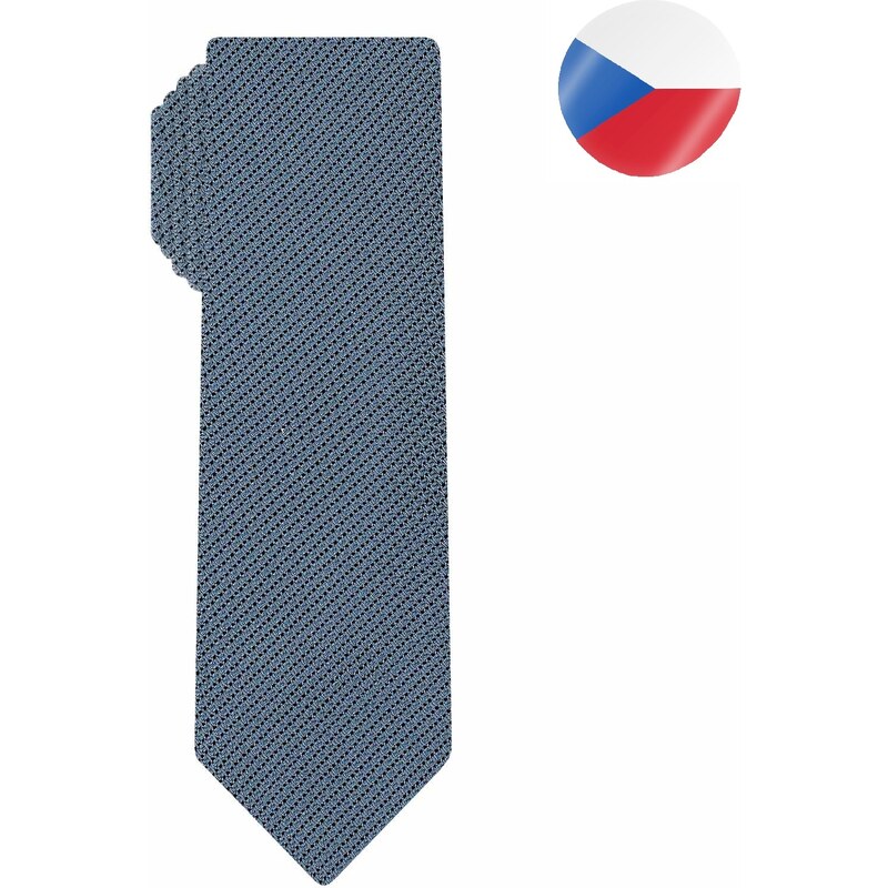 Pánská hedvábná kravata MONSI Grenadine Slim - šedá