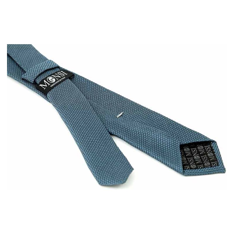 Pánská hedvábná kravata MONSI Grenadine Slim - šedá