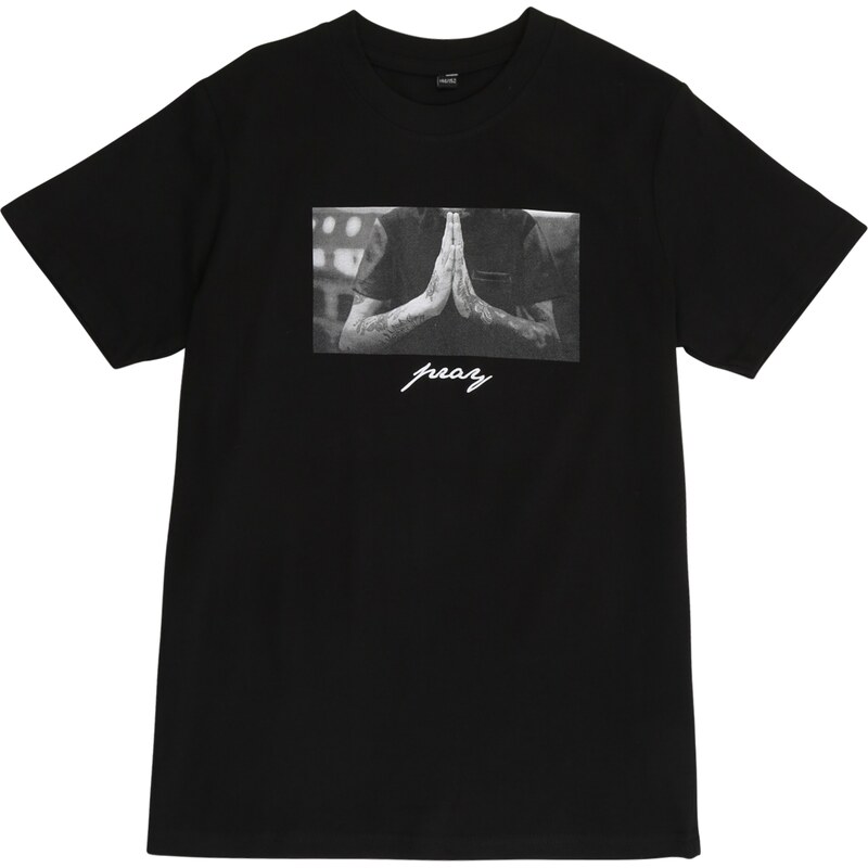 Mister Tee Tričko Pray světle šedá / tmavě šedá / černá / bílá
