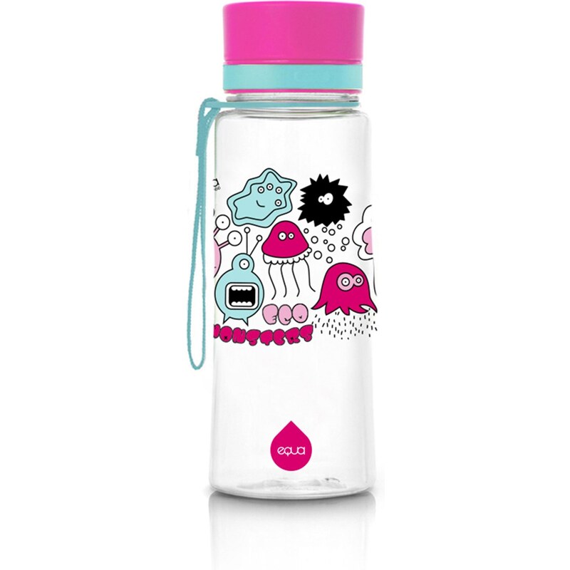 EQUA Pink Monsters 600 ml ekologická plastová lahev na pití bez BPA