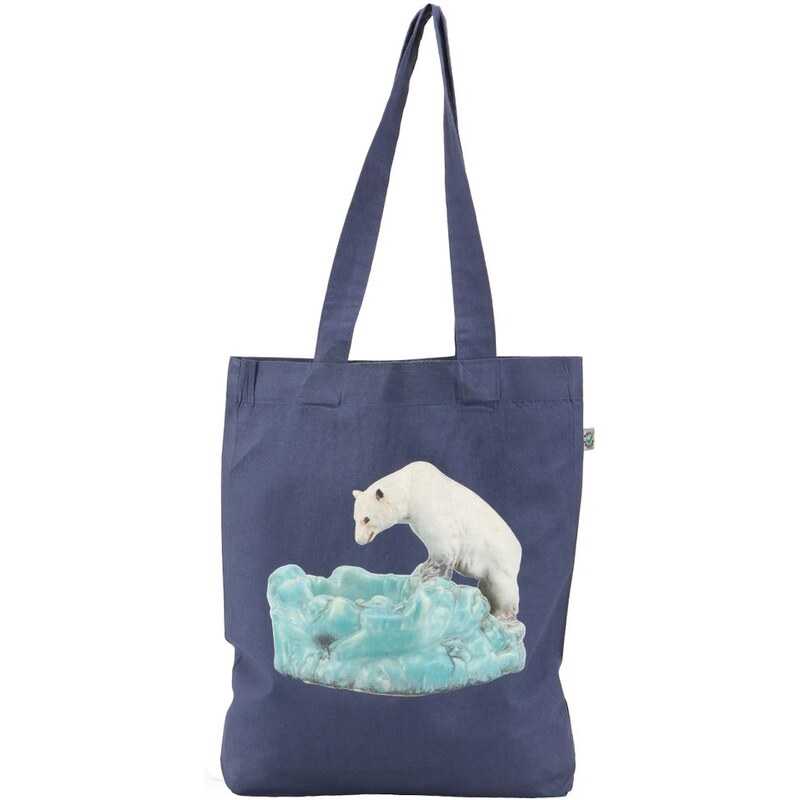 DOBRO Modrá "dobrá" taška s medvědem pro Vánoční bazar