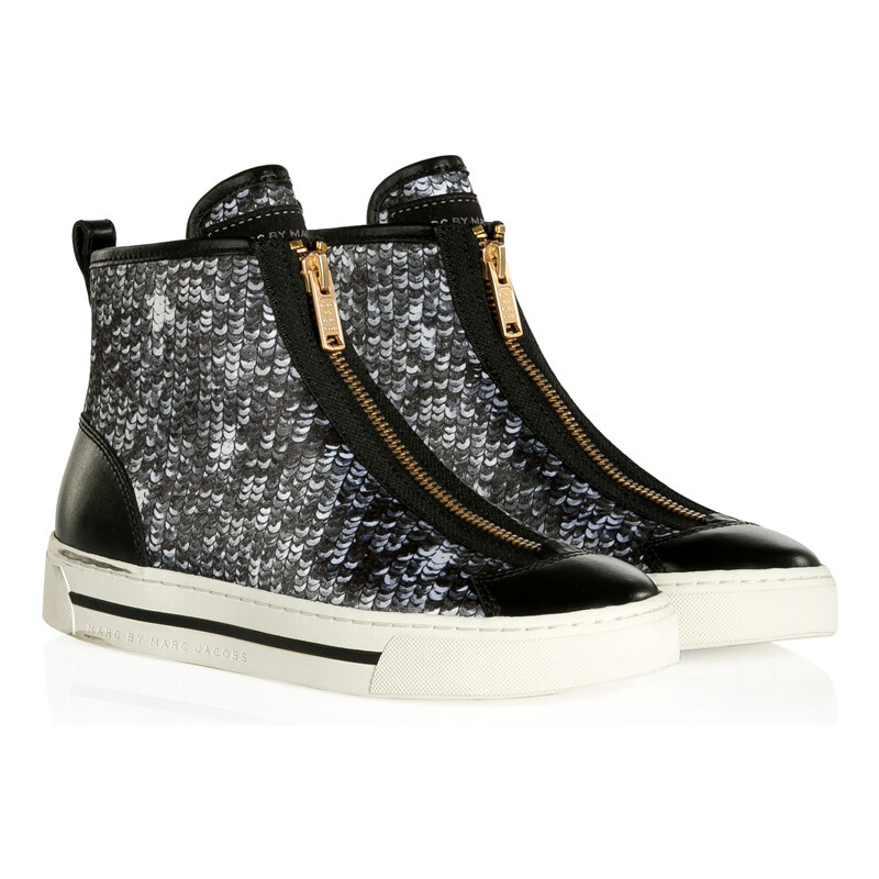 Marc by Marc Jacobs Satin and Sequin High-Top Sneakers