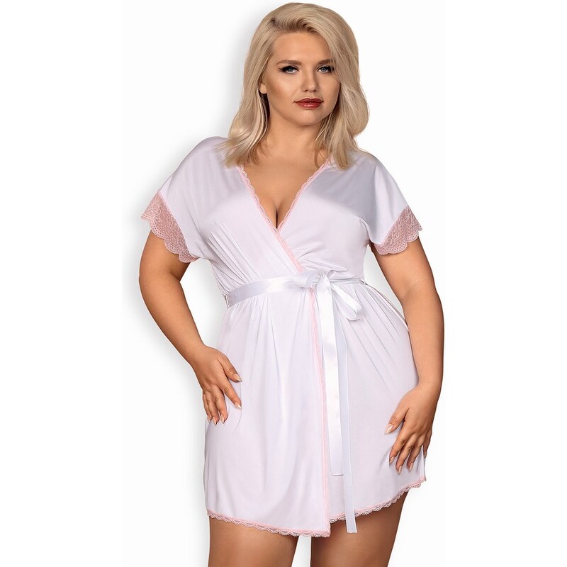 Elegantní župan Girlly peignoir XXL - Obsessive