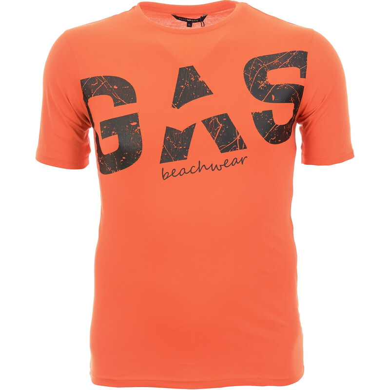 Pánské oranžové tričko s potiskem Gas