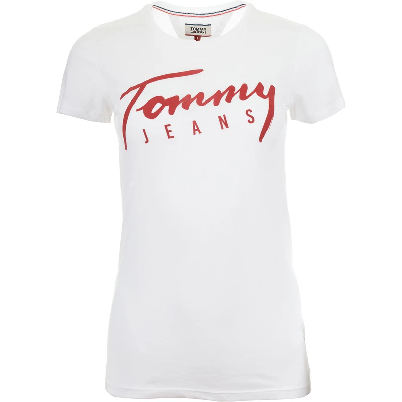 Tommy Hilfiger Dámské bílé tričko s nápisem Tommy Jeans - GLAMI.cz