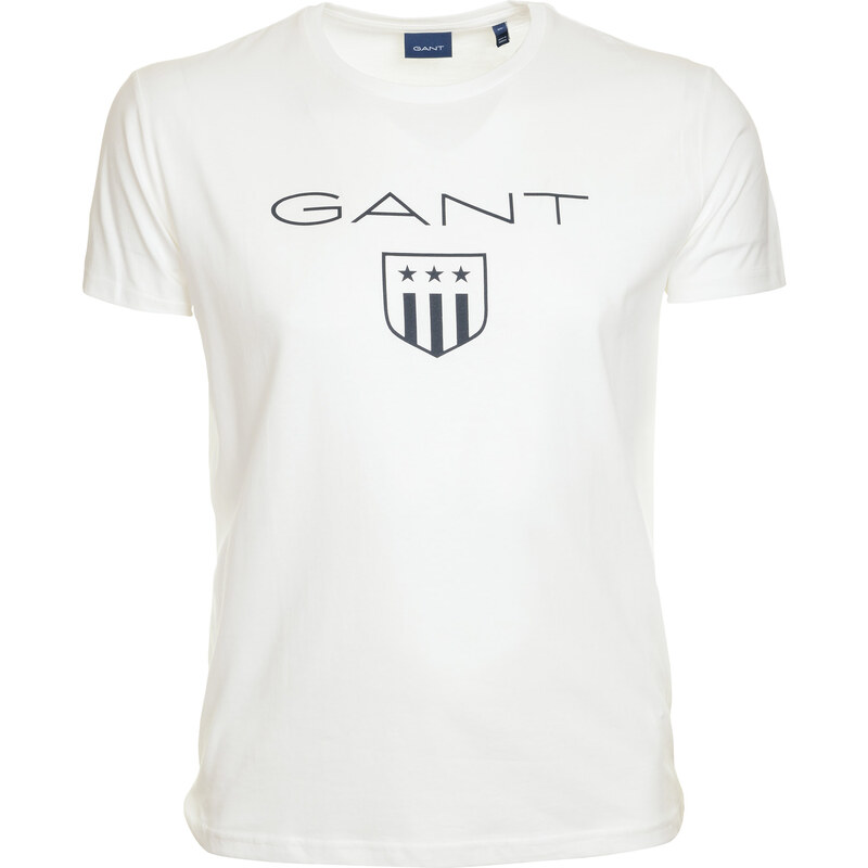 Pánské bílé tričko Gant s velkým logem - GLAMI.cz
