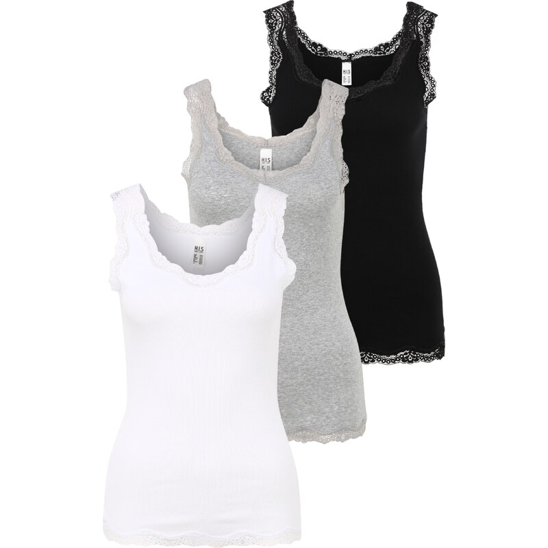 H.I.S Top šedá / černá / bílá 97227996