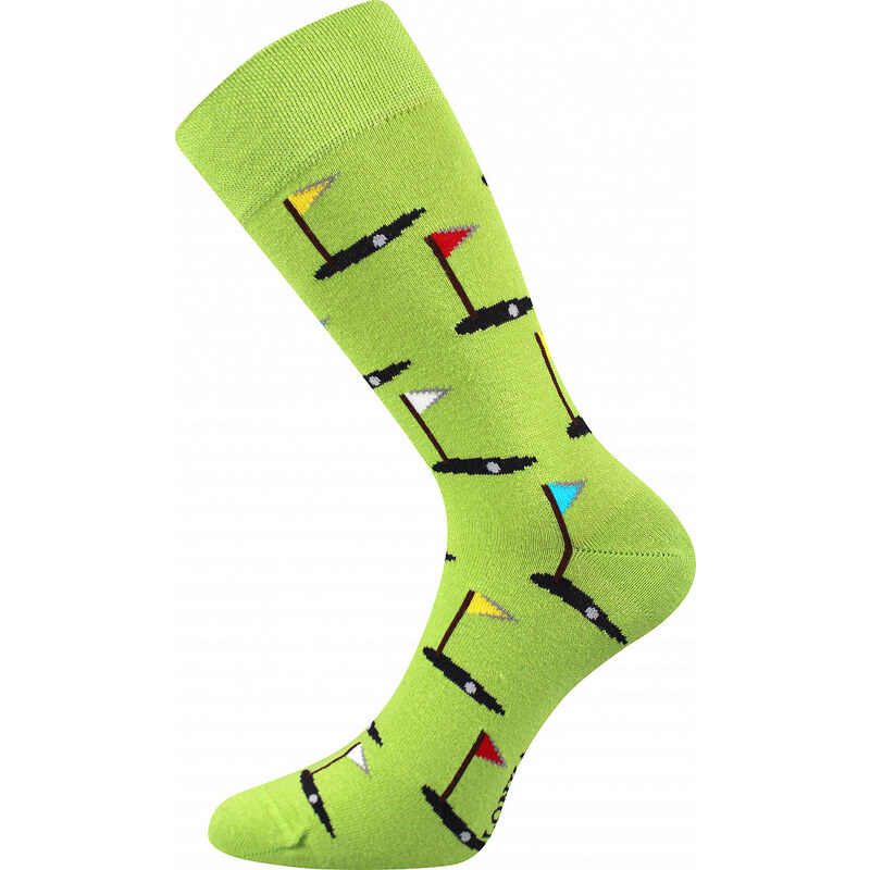 Lonka Barevné ponožky cool vzor golf zelená
