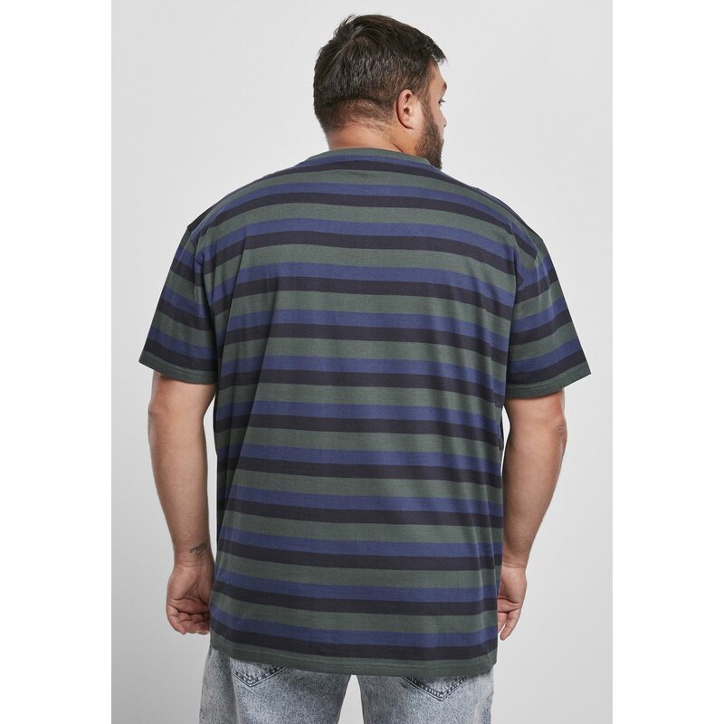 UC Men College Stripe Tee bottlegreen/midnightnavy