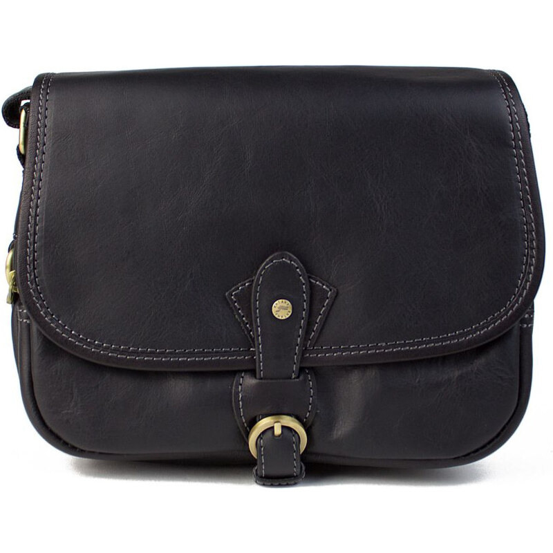 KATANA Francouzská kožená crossbody kabelka Caen Černá 53057588