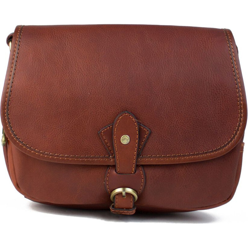KATANA Francouzská kožená crossbody kabelka Caen Hnědá 53057589