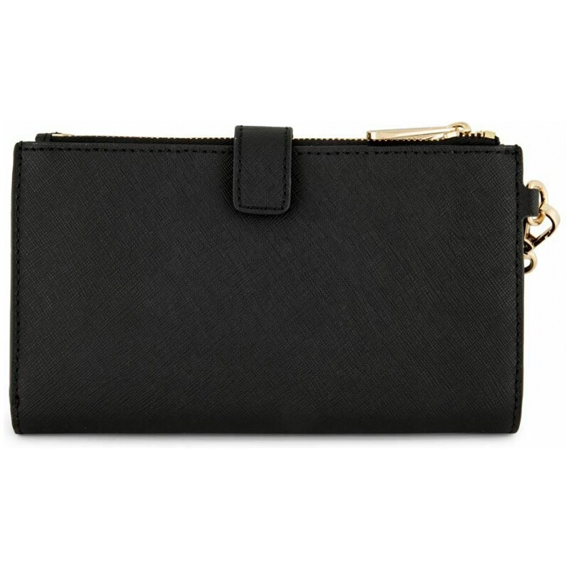 Michael Kors kožená peněženka wristlet saffiano leather double zip černá