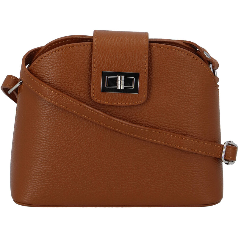 Dámská kožená crossbody kabelka koňaková - ItalY Brokylon koňak