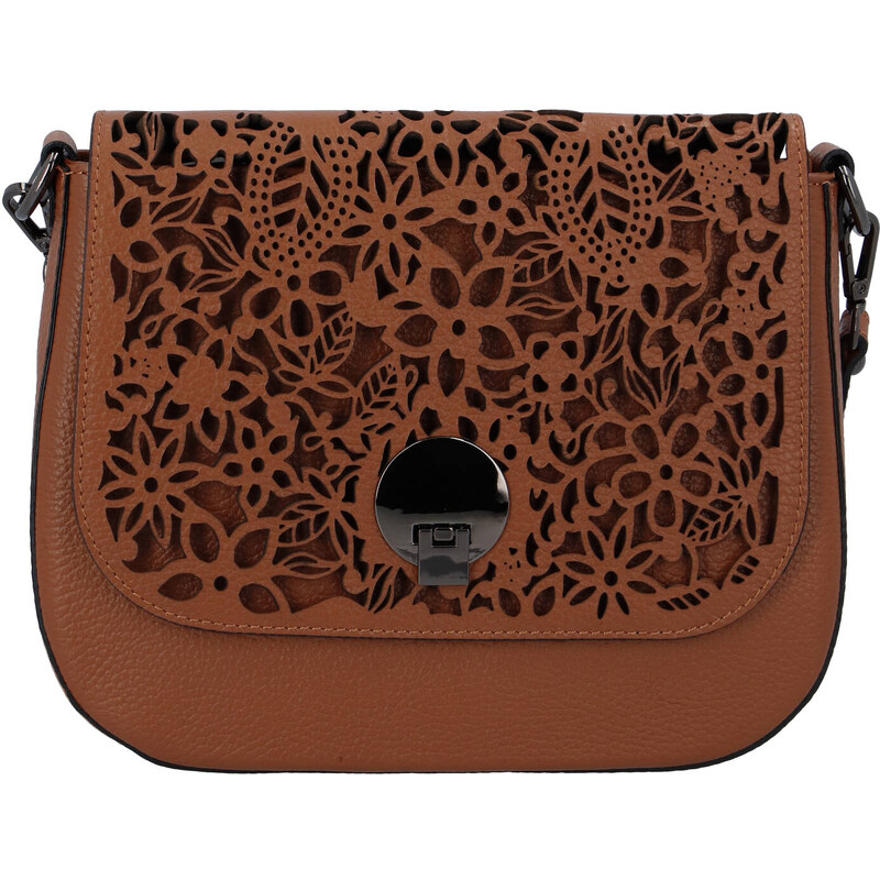 Dámská kožená crossbody kabelka světle hnědá - ItalY Bettery hnědá 66075146