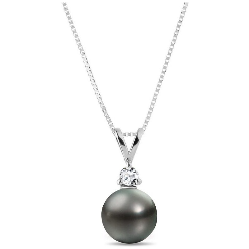 Náhrdelník s tahitskou perlou a diamantem KLENOTA K0232022