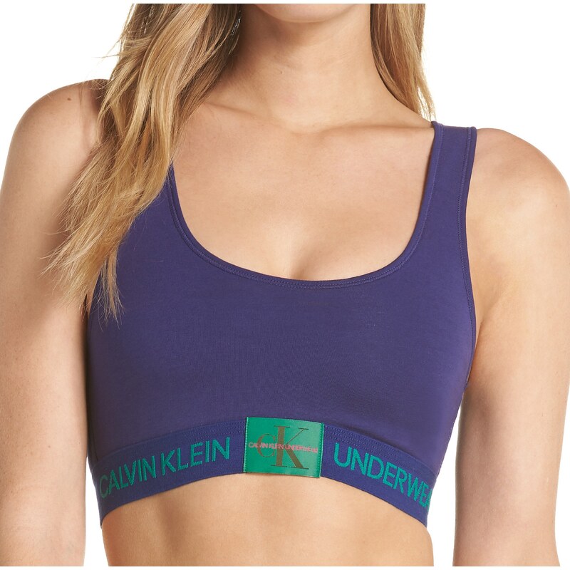 Calvin Klein Monogram sportovní podprsenka Bralette Korzet violet