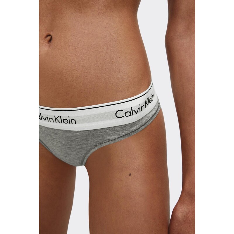 Calvin Klein Modern Cotton Tanga - šedá